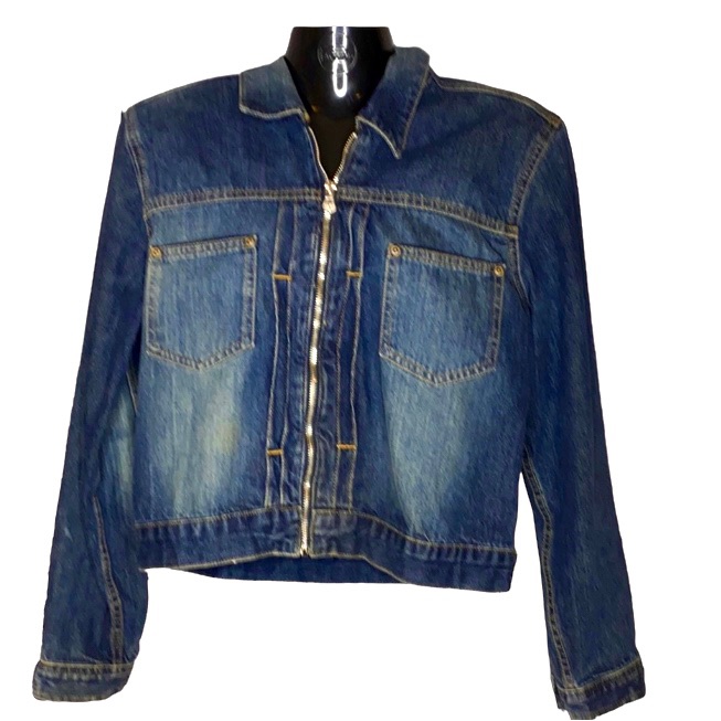 Liz Claiborne Stonewashed Denim Zipper Jean Jacket